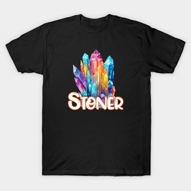 Stoner T-shirt Crystal Lovers Rock Hound 420 Pot Smoker T-Shirt by Funny Stuff Club